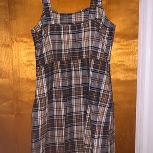 american eagle plaid overall dress